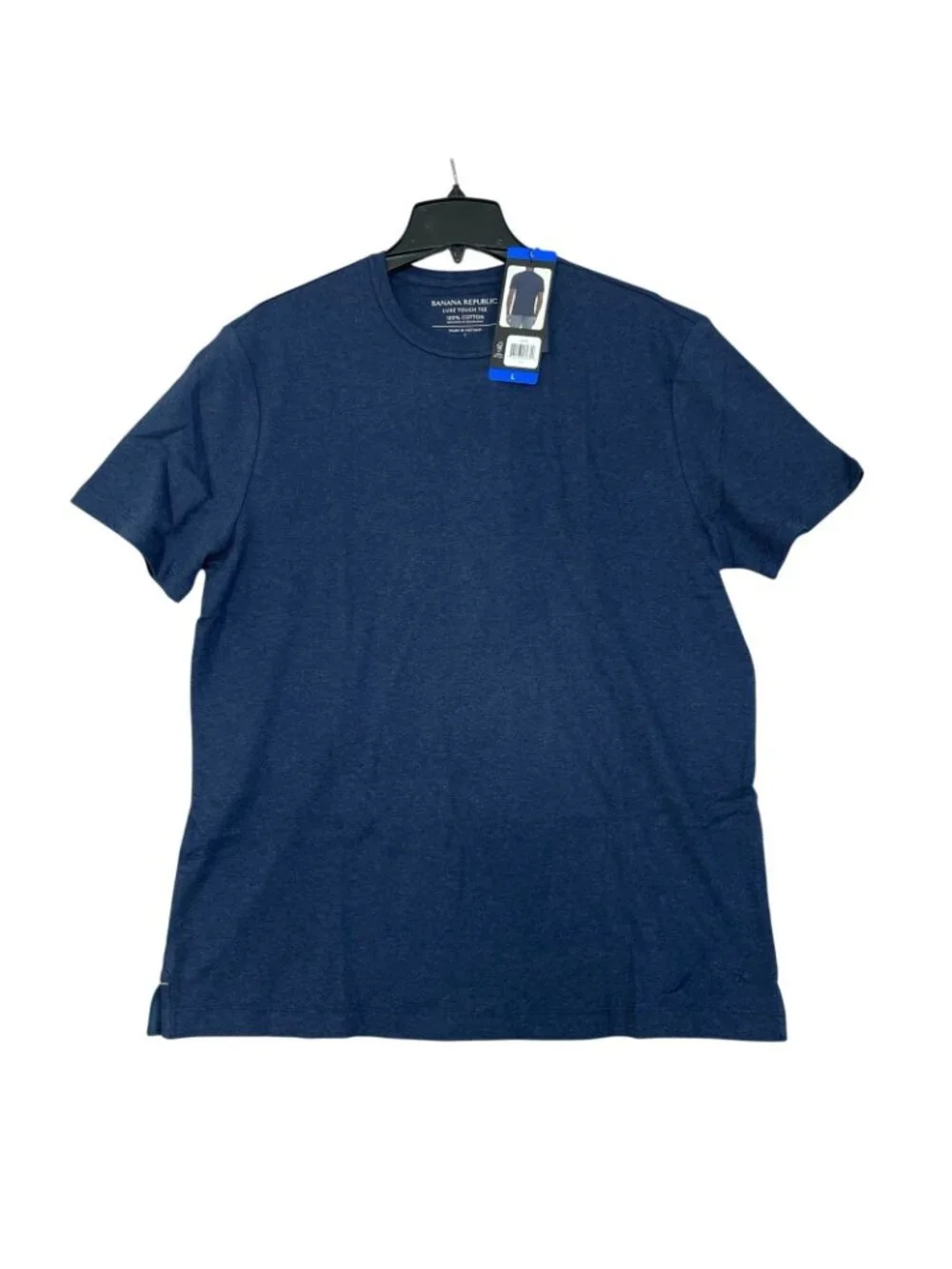 NWT Banana Republic Men's L Luxe Touch Tee 100% Cotton Blue Crew Neck T-Shirt